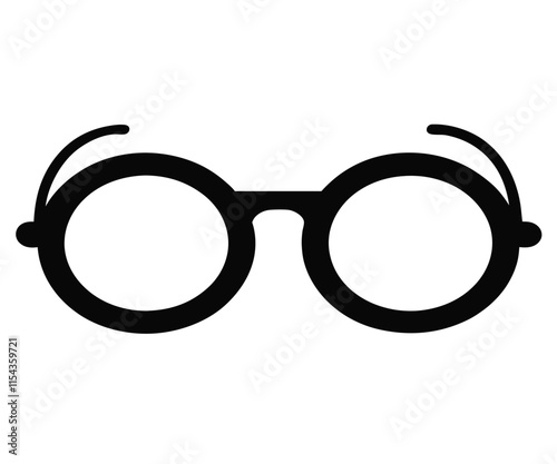 Black Silhouette Glasses Icon Vector Graphic