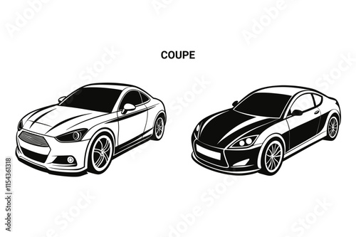Customizable Coupe Car Silhouette Vector Illustration
