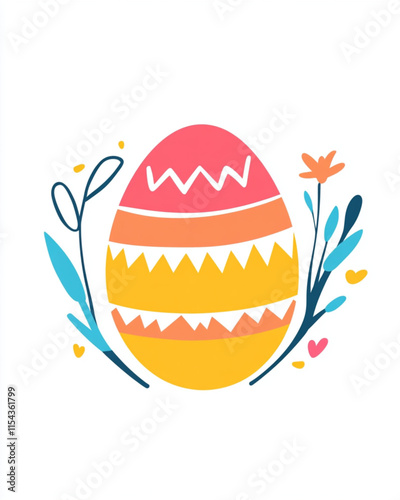 Easter craft fair logo design with scissors glue and egg illustration
