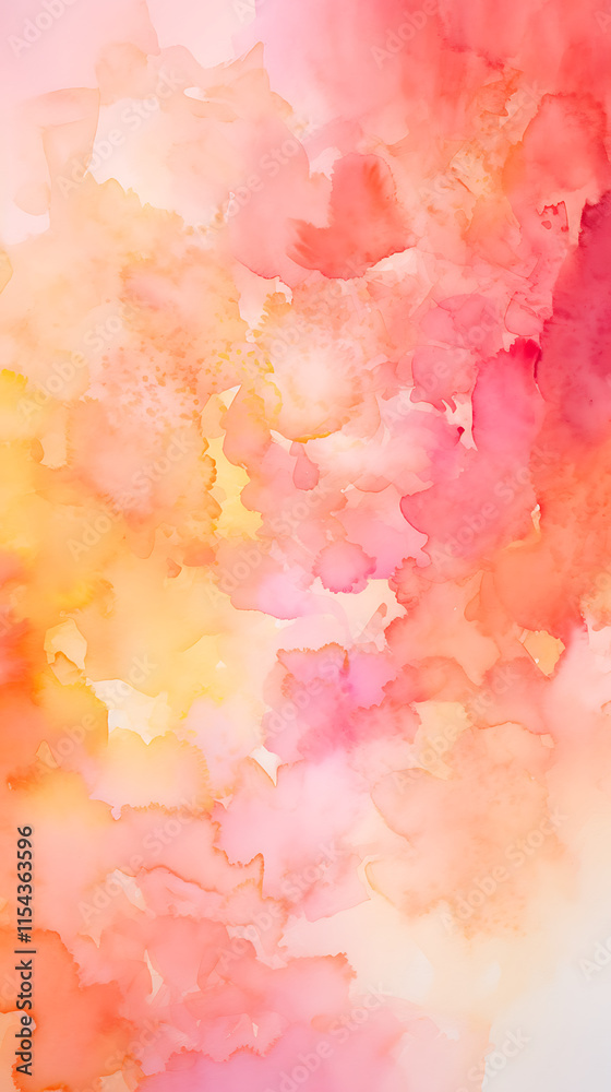 An abstract watercolor texture with bright, blended hues of pink, orange, and yellow for a warm and inviting feel. An abstract watercolor texture with bright, blended hues of pink, orange, and yellow for a warm and inviting feel.