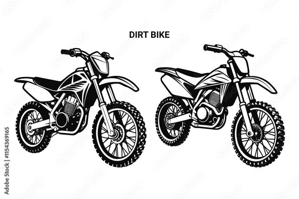 Fototapeta premium Customizable Dirt Bike Silhouette Vector Illustration