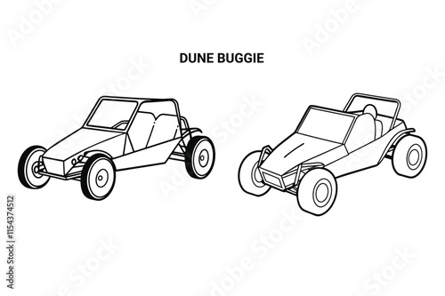 Customizable Dune Buggy Outline Vector Illustration