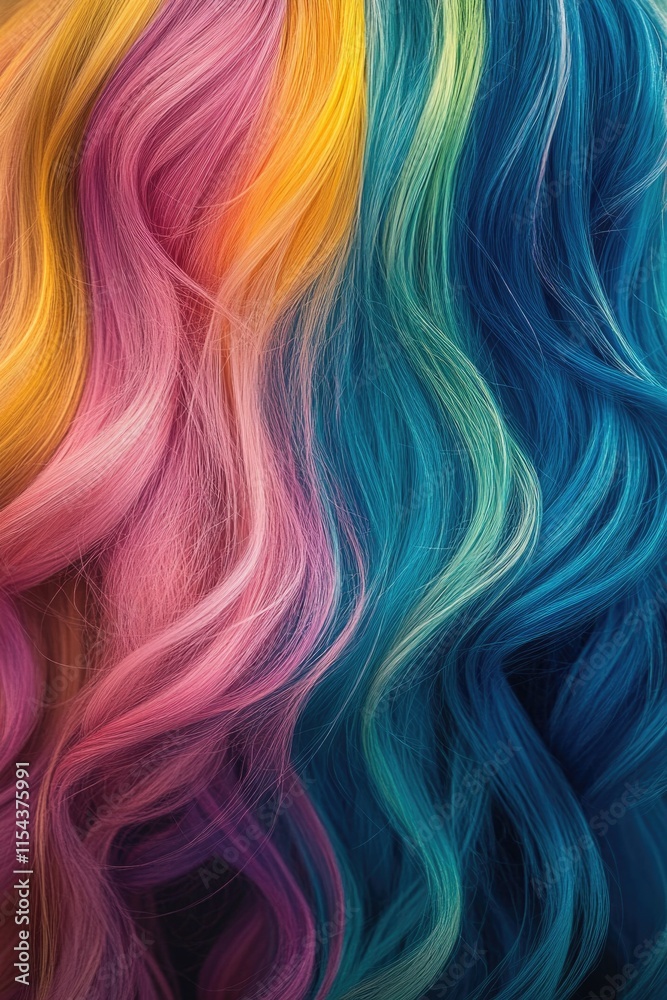 Multicolored Hair Close-up Multicolored Hair Close-up