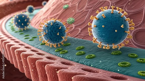 Muscle Cell Interaction A closeup of a muscle cells surface with insulin receptors highlighted. Insulin fits into these receptors like a key initiating glucose uptake presented in photo