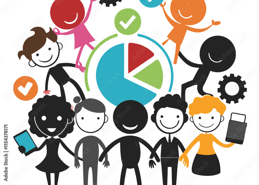 Diverse Community Holding Hands Illustration for Teamwork and Unity Diverse Community Holding Hands Illustration for Teamwork and Unity