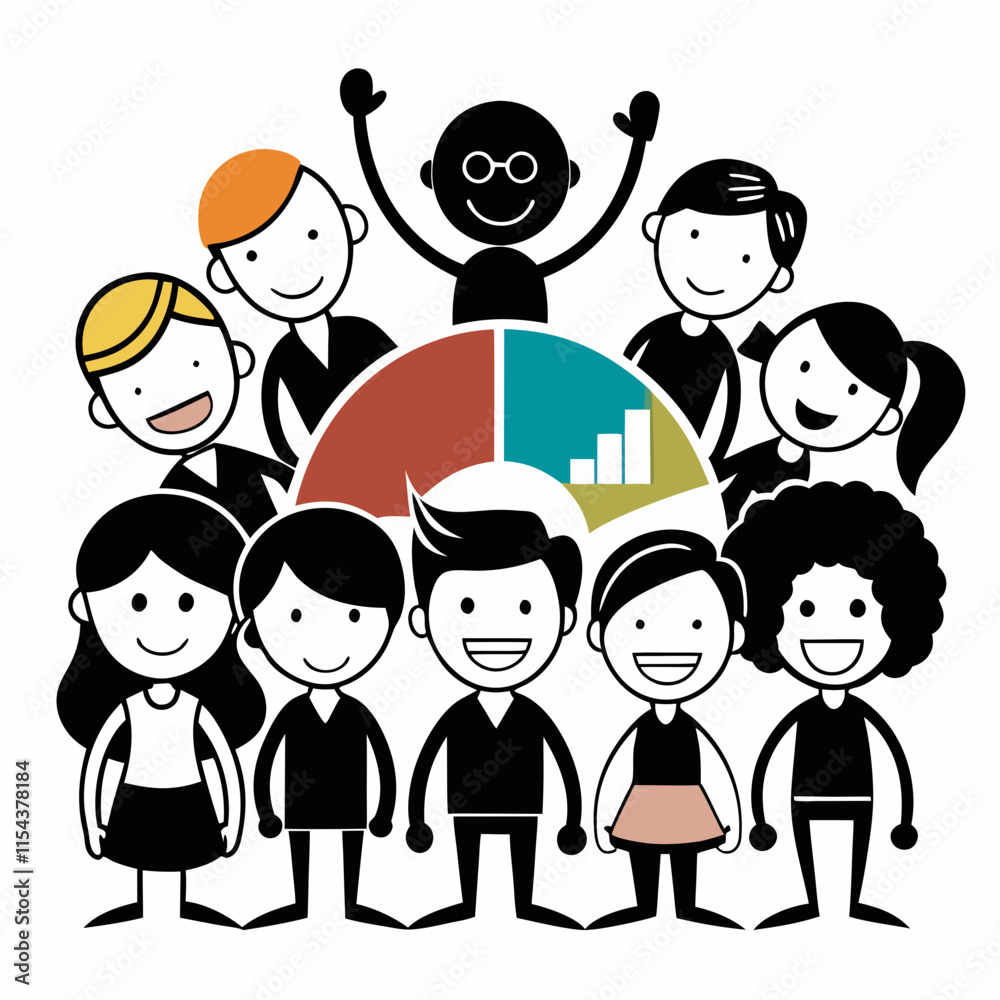 Diverse Community Holding Hands Illustration for Teamwork and Unity Diverse Community Holding Hands Illustration for Teamwork and Unity