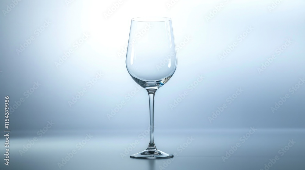 Elegant wine glass with a soft blue glow Elegant wine glass with a soft blue glow