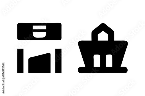 Shopping Mall and Public Icons Set