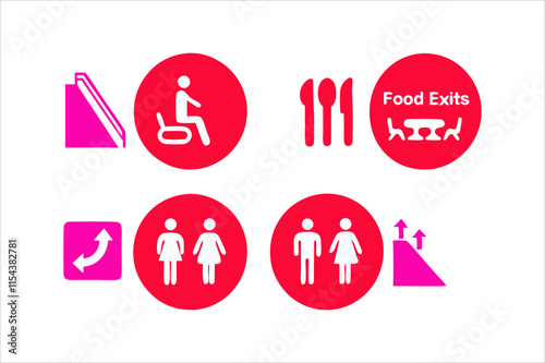 Shopping Mall and Public Icons Set