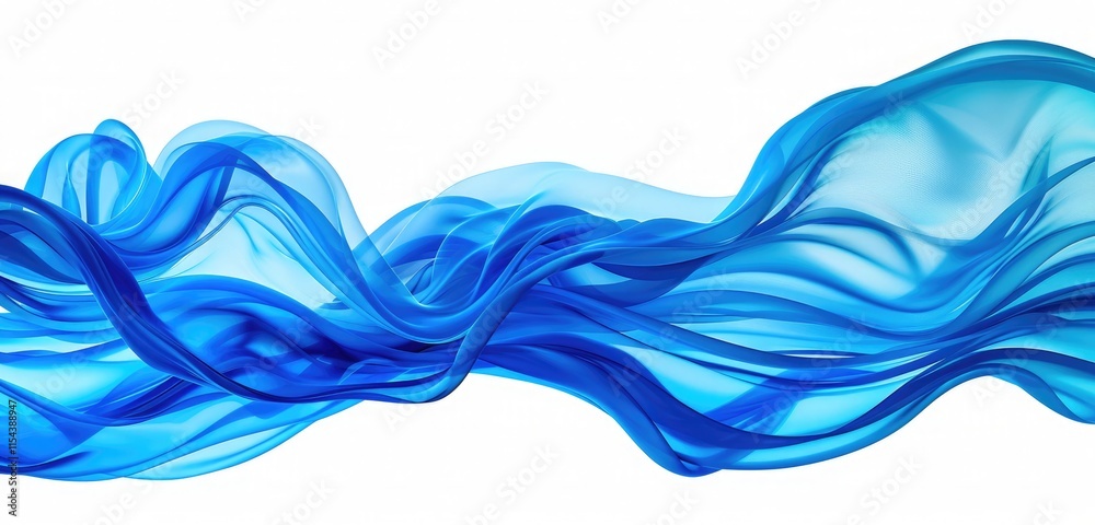 Elegant Blue Silk Waves in a Flowing Motion Elegant Blue Silk Waves in a Flowing Motion