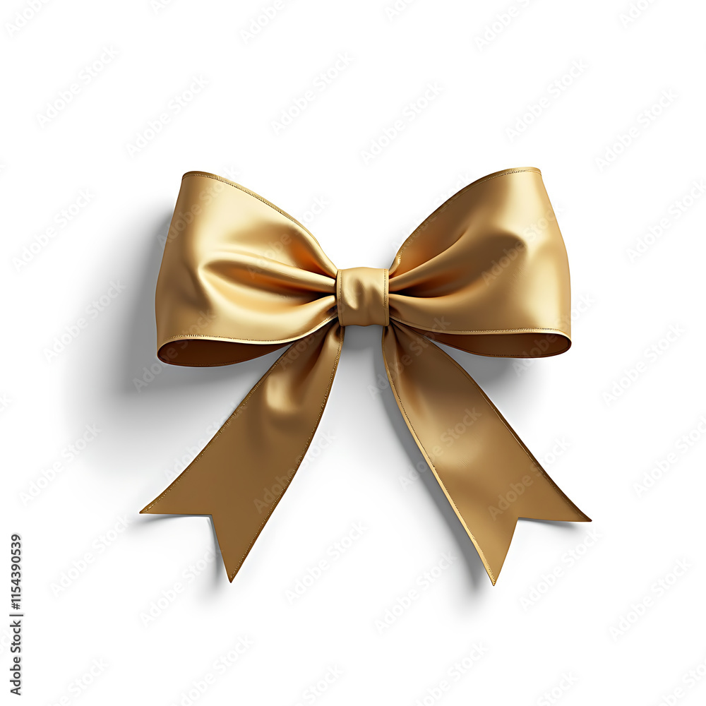 Naklejka premium golden bow isolated on white
