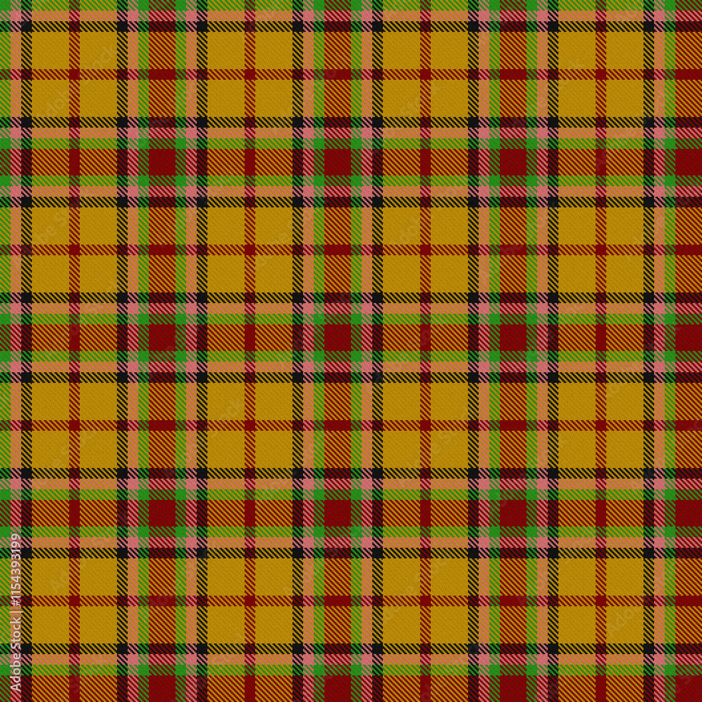 Red, Yellow, Black, Green Tartan Weave Pattern - Tile Red, Yellow, Black, Green Tartan Weave Pattern - Tile