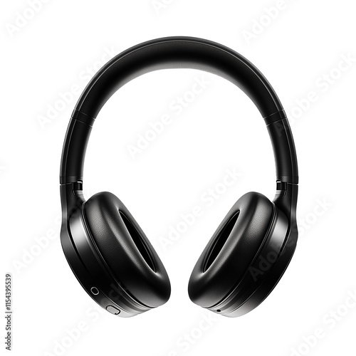 Black headset on isolated background