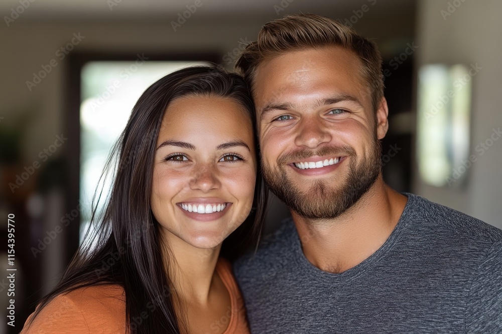A cheerful couple poses closely together, exuding warmth and happiness, set against a soft background that enhances their joyful expressions and connection. A cheerful couple poses closely together, exuding warmth and happiness, set against a soft background that enhances their joyful expressions and connection.