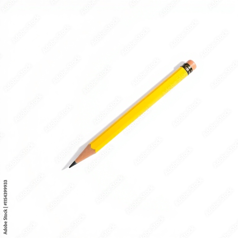 Yellow pencil, a school office tool for drawing and writing, isolated on a white background Yellow pencil, a school office tool for drawing and writing, isolated on a white background
