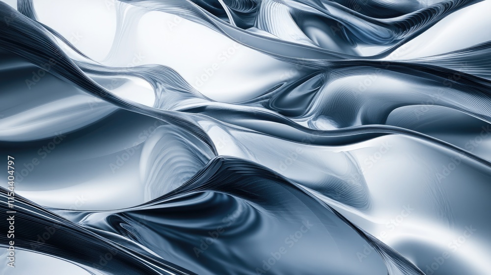 Abstract Metallic Waves in Shades of Silver and Gray Intertwined Flow Abstract Metallic Waves in Shades of Silver and Gray Intertwined Flow