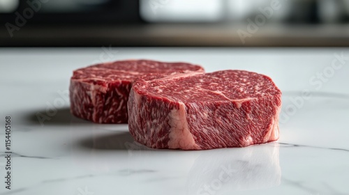 Cortes de carne de res en una mesa