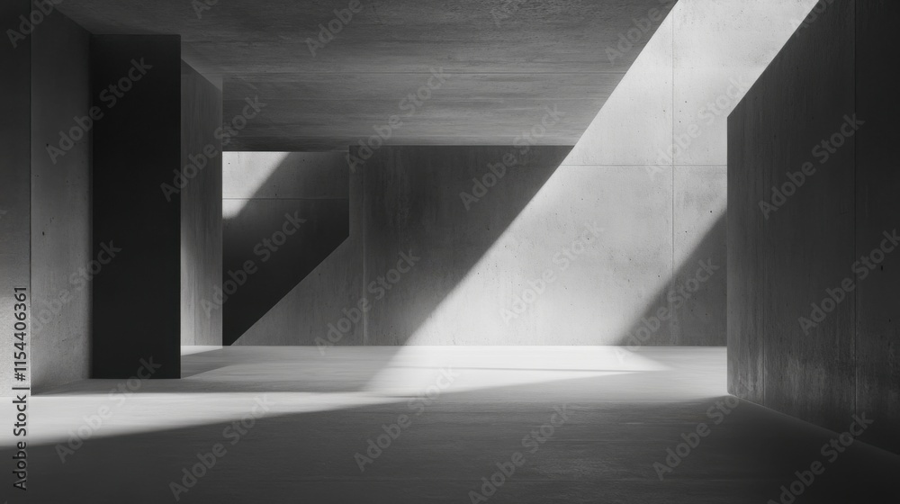 Obraz premium Espacio minimalista con luz y sombras