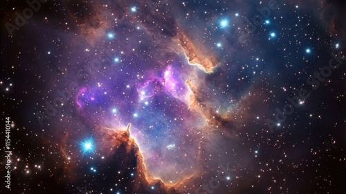 Obraz na płótnie Imagen de nebulosa en el espacio w salonie