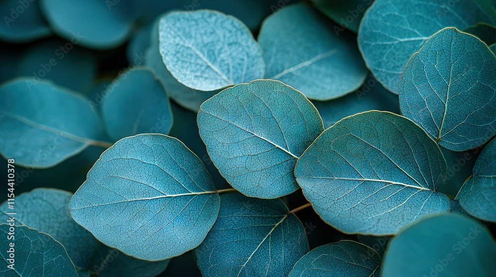 Fototapeta premium A close-up of a cluster of green leaves, with leaves at the top and bottom