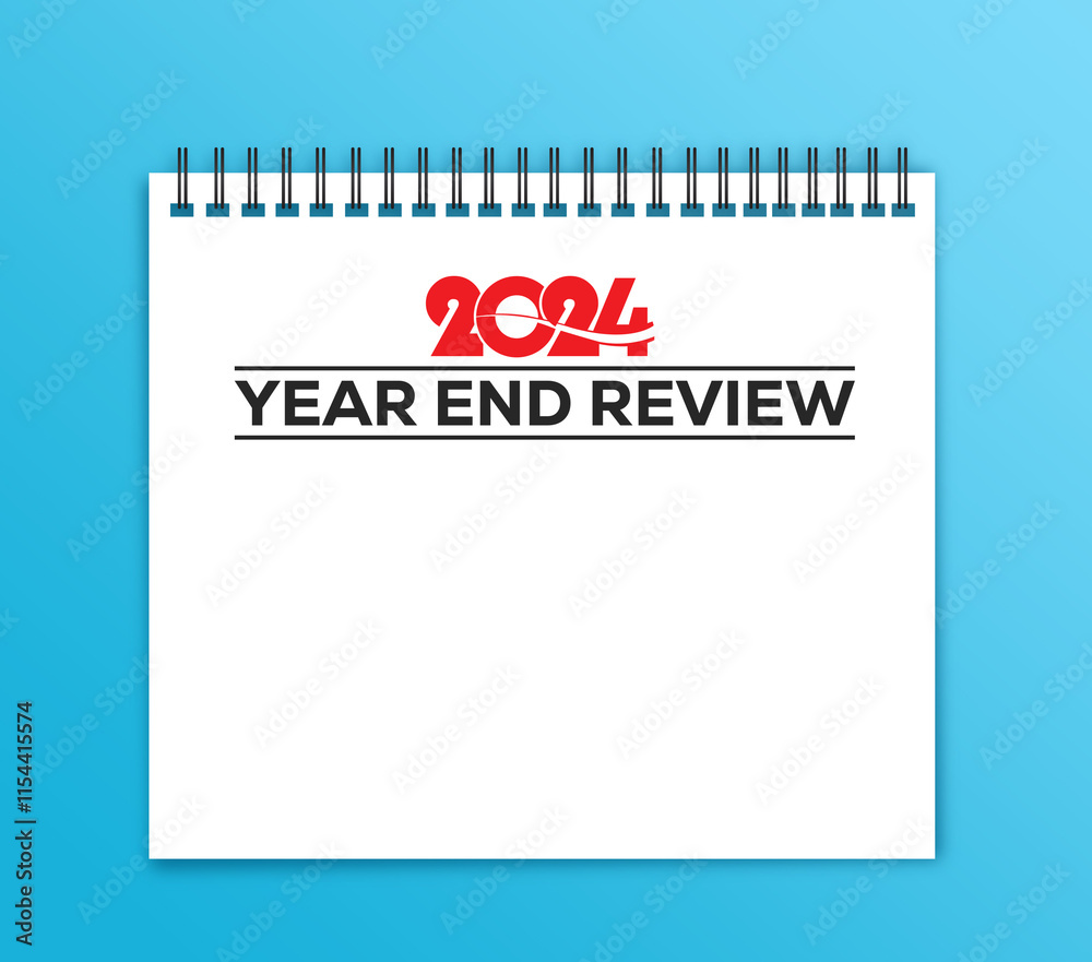 2024 Year end review, A simple notepad, set against a blue background, ideal for writing and note-taking. 2024 Year end review, A simple notepad, set against a blue background, ideal for writing and note-taking.