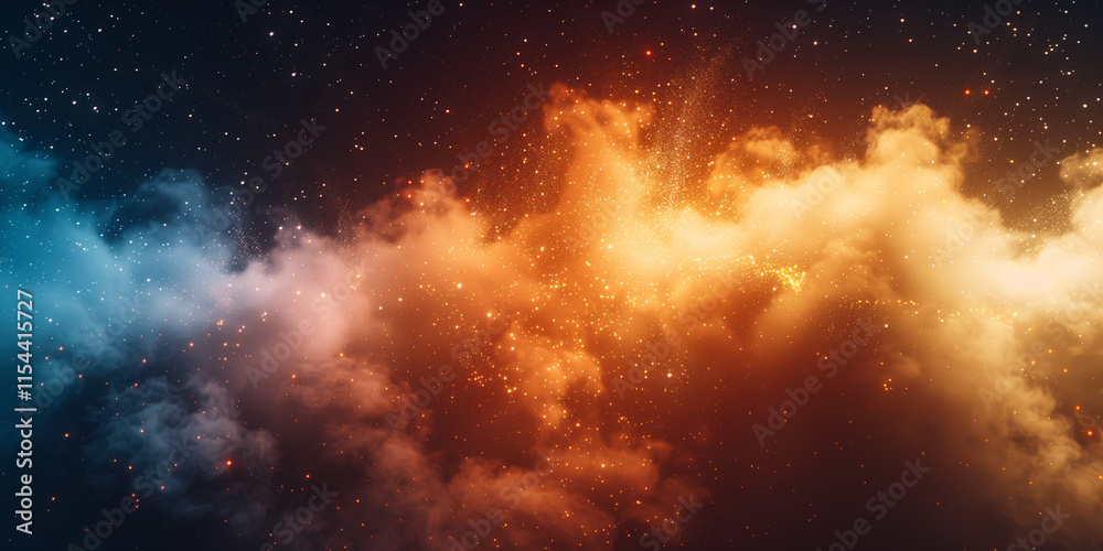 Naklejka premium Clouds and stars of the night sky