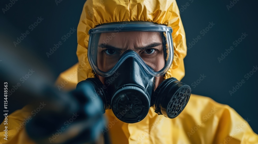 A scientist donned in a yellow hazmat suit and respirator mask intently focuses on a task, epitomizing caution, protection, and the importance of safety in lab work. A scientist donned in a yellow hazmat suit and respirator mask intently focuses on a task, epitomizing caution, protection, and the importance of safety in lab work.