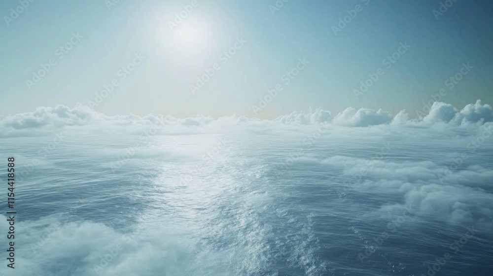 Fototapeta premium Paisaje océano cielo nubes