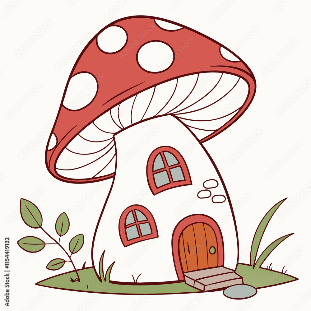 cartoon mushroom house