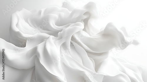 Abstract swirling white fabric.