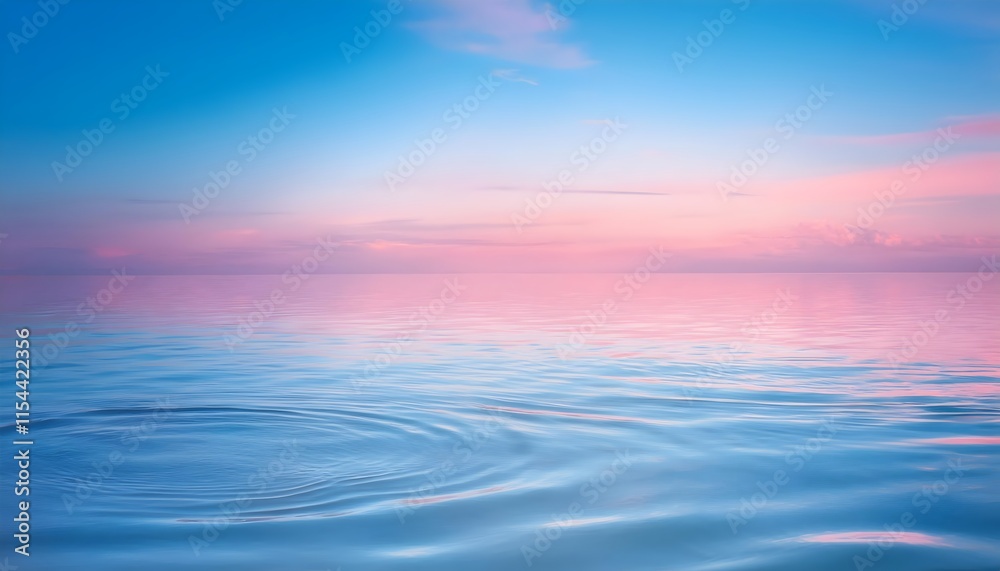 Fototapeta premium Water ripples sufrace, soft gradient pink and blue shades with a serene background. Waterdrop soft-colored wallpaper