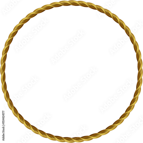 golden rope frame. round frame with gold rope