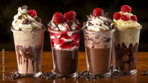 Fresh Hot Chocolates with Vibrant Toppings and Contrast