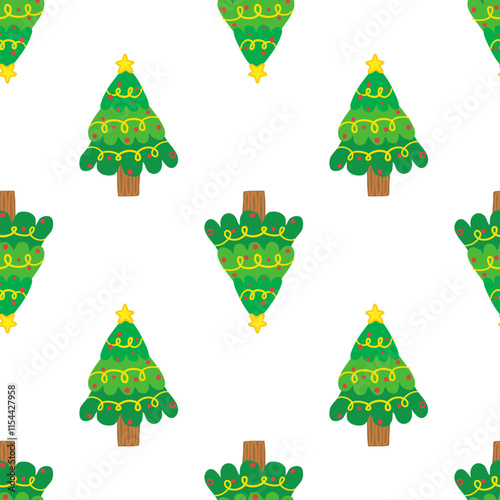 pattern with christmas trees. Seamless wrapping paper for Christmas.