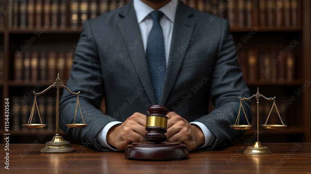 Lawyer with gavel and scales of justice. Lawyer with gavel and scales of justice.