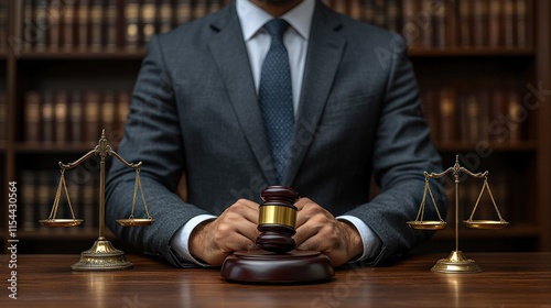 Wallpaper Mural Lawyer with gavel and scales of justice. Torontodigital.ca