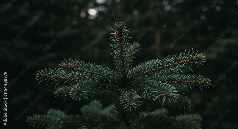 Beautiful Christmas Background with Green Fir Tree Brunch Close Up Beautiful Christmas Background with Green Fir Tree Brunch Close Up