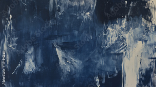 a banner with Deep navy blue painted wall with chaotic, rough brush strokes, and subtle tonal shading that suggests age.