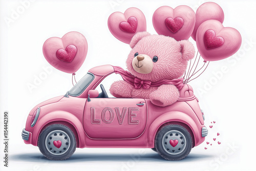 Cute pink teddy bear for Valentine's Day. for the background.for postcards. for advertising purposes.
