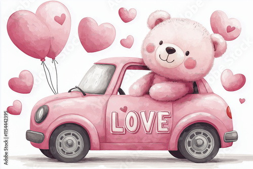 Cute pink teddy bear for Valentine's Day. for the background.for postcards. for advertising purposes.