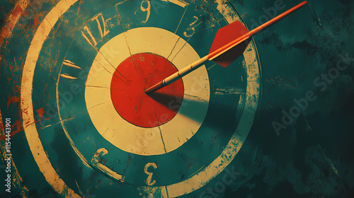 Dart hitting the bullseye on target symbolizing precision and effectiveness in targeted therapy.image. Sundial. Illustration