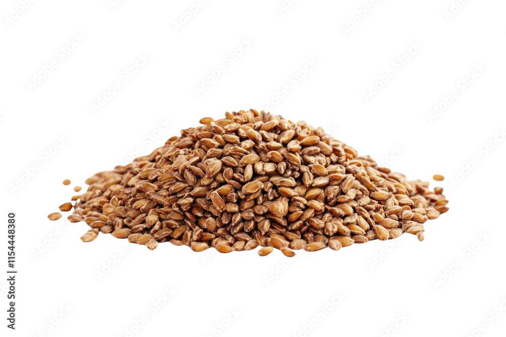 Obraz premium Spilled Brown Grains - A Pile of Transparent Object Seeds in Focus