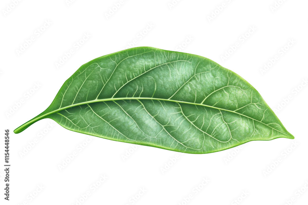 Obraz premium A Single Green Leaf, Transparent and Detailed, on a Black Background with Beautiful Veins