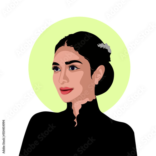 vector illustrator of a beautiful woman from the Indonesian Javanese tribe