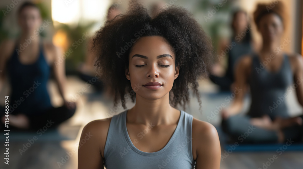 Group of People Practicing Restorative Yoga, Focusing on Breath and Calm Poses Group of People Practicing Restorative Yoga, Focusing on Breath and Calm Poses