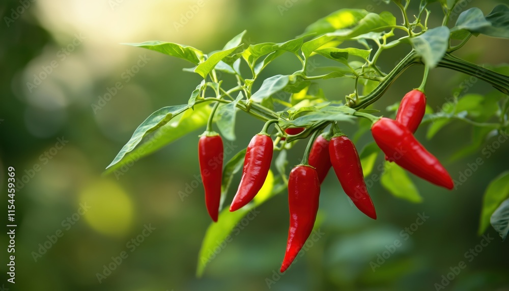 Stunning Giant Sweet Peppers Growing In A Greenhouse: Close-Up Of Lush Red Peppers On The Vine, Macro Photography. Successful Harvest In Agriculture. Stunning Giant Sweet Peppers Growing In A Greenhouse: Close-Up Of Lush Red Peppers On The Vine, Macro Photography. Successful Harvest In Agriculture.