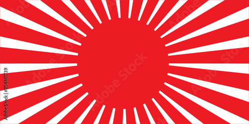 Vector flag of imperial japan, designed using spiral background method