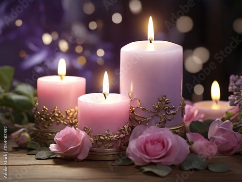 Velas y flores crean un ambiente adecuado para la meditación