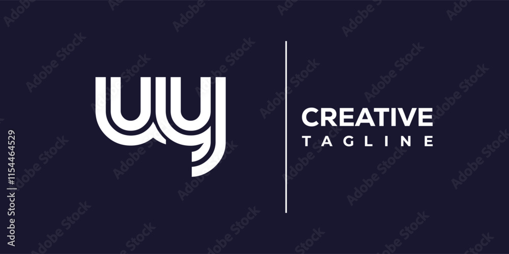 Fototapeta premium U and Y logo design. UY abstract Letters Logo Monogram. This logo design is the process of creating a visual symbol that represents a brand, company, or individual.