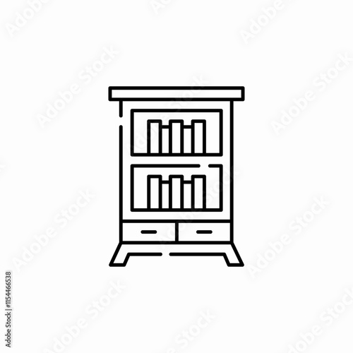 cabinet book shelf icon sign vector